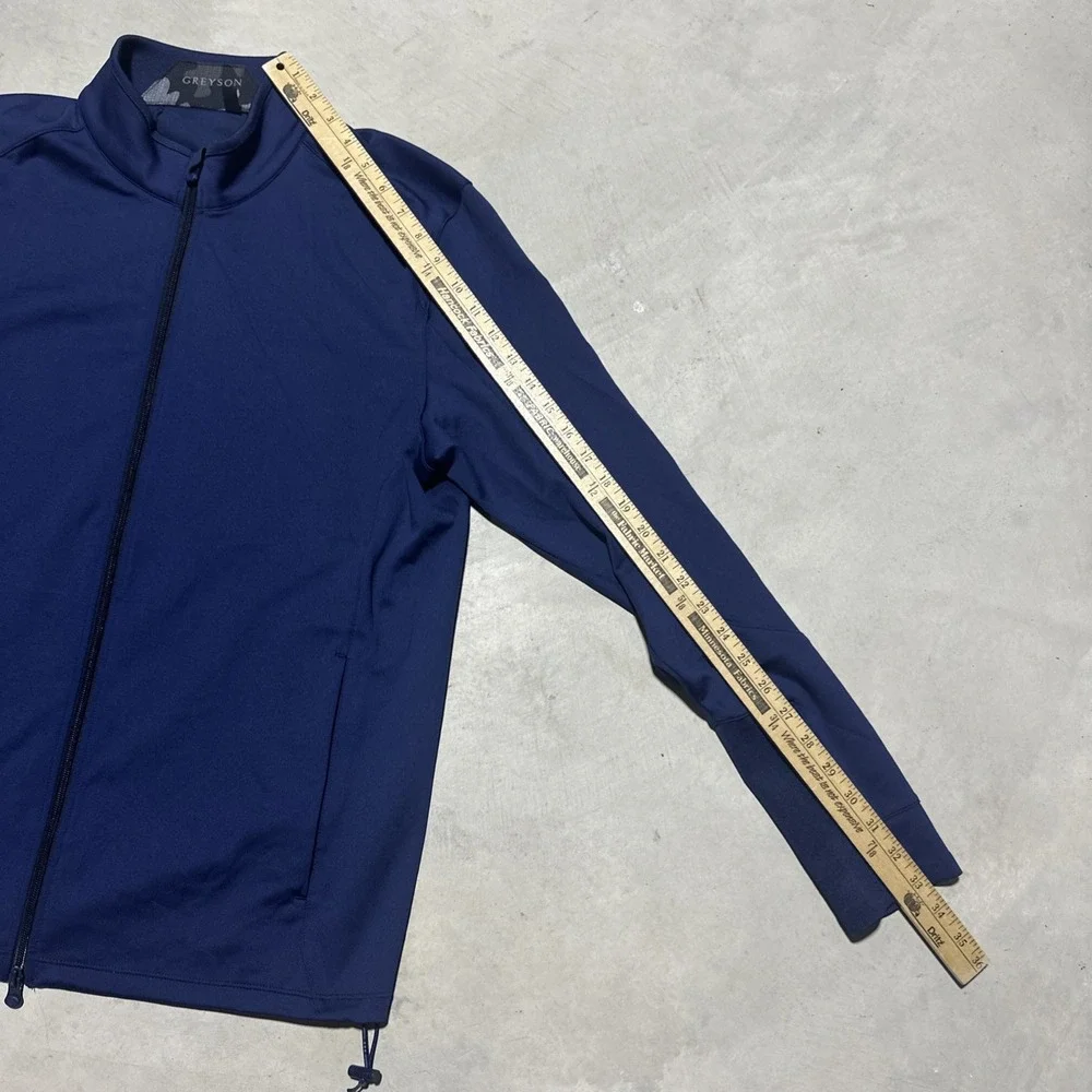 Greyson Jacket Men's SZ Large Blue Full Zip Golf Performance Stretch Embroidered